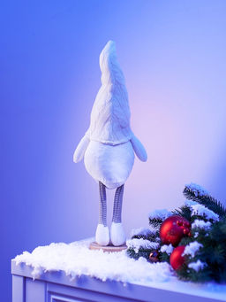 Фигура текстиль «Гном в белом» 55 см, 1 LED, от батареек AG13×3, свечение тёплое белое