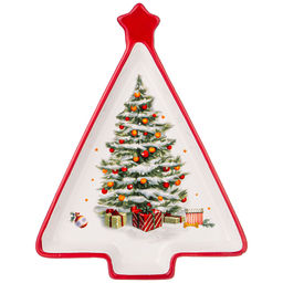 БЛЮДО AGNESS С НОВЫМ ГОДОМ! В ФОРМЕ ЕЛКИ 26*20*3 СМ