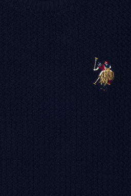 Свитер U.S. Polo Assn для мальчиков из хлопка темно-синий  фото 12