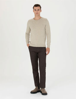 Kum Melanj Slim Fit Bisiklet Yaka Basic Triko Kazak - Pierre cardin фото 4