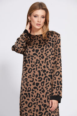 Платье 2513 коричневый леопард