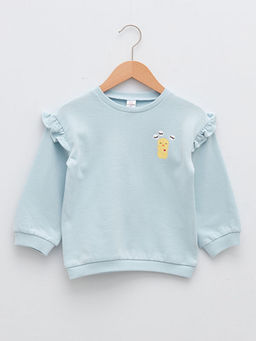 Bisiklet Yaka Uzun Kollu Bask?l? K?z Bebek Sweatshirt ve Oyuncak - Waikiki фото 2