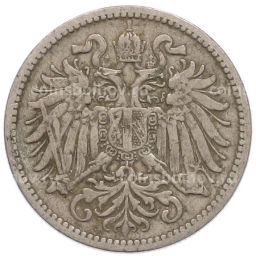 Монета 10 геллеров 1895 года Австрия