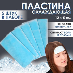 Пластина охлаждающая, набор - 5 шт., 12×5 см, синяя