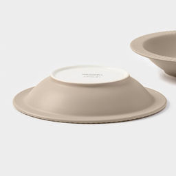 Тарелки Magistro Jarwah Lausanne, 550 мл, 21.3×4 см, глубокие, набор 2 шт., фарфор, бежевые