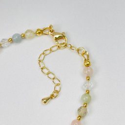 Браслет "Стихия Воздух" из Берилла микс, Топаза и Рутилового кварца 16,5 см +