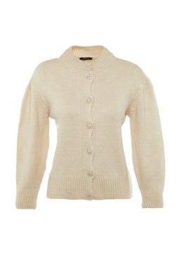 Tas Yumusak Dokulu Mucevher Dugmeli Ceket Gorunumlu Triko H?rka TWOAW21HI0034