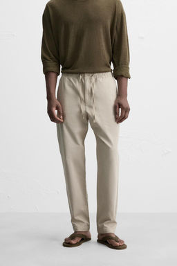 REGULAR FIT JOGGER WAIST TROUSERS - Zara фото 22