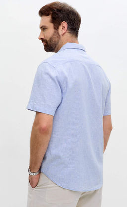 Рубашка к/р лен F111-0450 l.blue stripes - Fine joyce фото 6