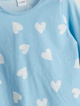 Kalp Bask?l? K?z ?ocuk Pijama Tak?m