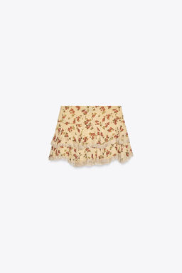 FLORAL RUFFLE MINI SKIRT - Zara фото 7
