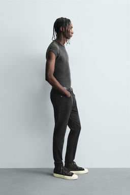 JEANS SKINNY FIT CROPPED / Negro - Zara фото 4