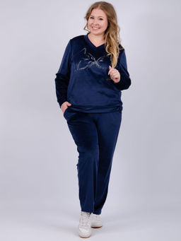 Костюм Велюр 5 тёмно-серый, велюр - Малина фото 54