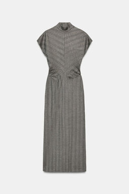 HERRINGBONE MIDI DRESS - Zara фото 9