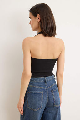 Siyah Duz Fitted Boyundan Baglamal? Kolsuz Aksesuar Detayl? C?tc?tl? Esnek Orme Body TWOSS26BD00025 - Trendyolmilla фото 4