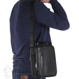 Сумка мужская кожаная 8270-5QH black Heanbag в Новосибирске