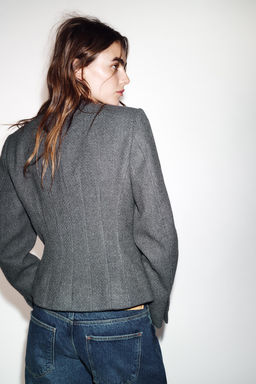 BLAZER ENTALLADA CUELLO REDONDO / Gris - Zara фото 4