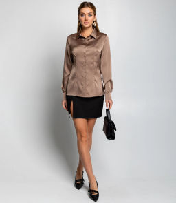 Блуза #ОКТ025022, тёмно-бежевый