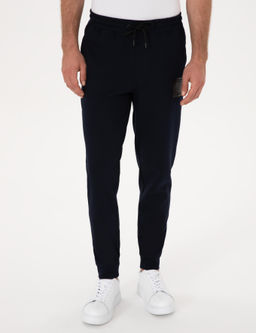Lacivert Slim Fit Pamuk Kar___ml_ Pa_as_ Lastikli E_ofman Alt_