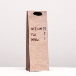 Пакет крафт под бутылку Пятница 12 х 36 х 8,5 см