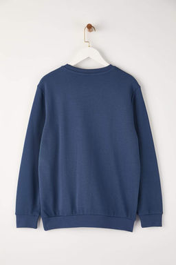 Indigo Rahat Kesim Basic Bisiklet Yaka Sweatshirt TMNAW26SW00060 - Trendyolmilla фото 3