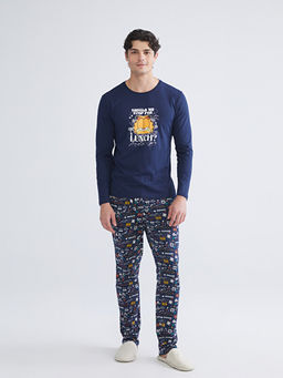 Standart Kal?p Garfield Bask?l? Erkek Pijama Tak?m?