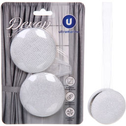 Цена за 4 шт. Подхват для штор на магните "Классика серебро" 5см S1886