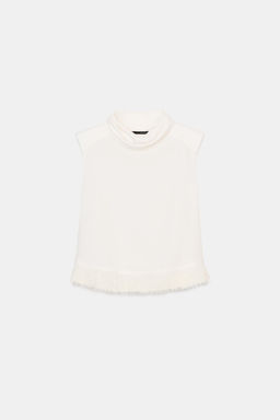 TOP WITH SHOULDER PADS AND FRINGING - Zara фото 6