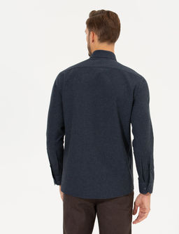 Lacivert Slim Fit Uzun Kollu G_mlek