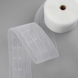 Шторная лента, органза, 8.5 см, 25±1 м, прозрачная