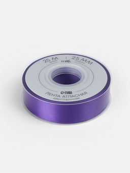 Лента атласная TEIRA, двухсторонняя, 25 мм, 25±1 м, фиолетовая №0470