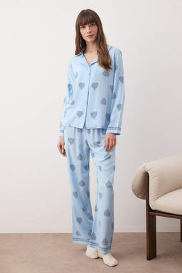 Ekru %100 Pamuklu Kapli Dokuma Pijama Tak?m? THMAW26PT00025 - Trendyolmilla фото 17