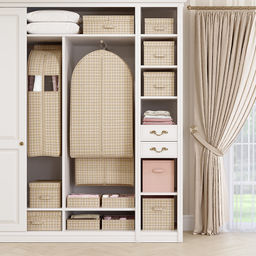 Короб стеллажный с откидной стенкой, с крышкой, 50*35*25 см, LONDON BEIGE, шт - Valiant фото 5