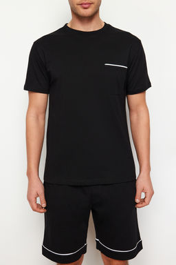 TRENDYOL MAN Gri Melanj Regular Fit Biyeli Orme Sortlu Pijama Tak?m? TMNSS24PT00021 - Trendyolmilla фото 4