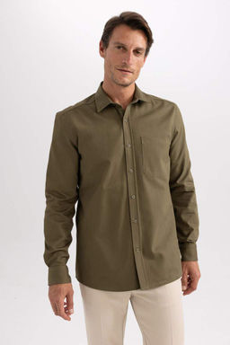 Рубашка стандартного кроя с длинным рукавом - Defacto фото 7