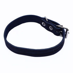 Ошейник кожаный однослойный, 45 х 2 см, ОШ 25-35 см, синий - Пижон фото 2