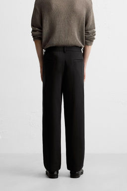 TEXTURED REGULAR FIT TROUSERS - Zara фото 13