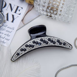 Цена за 6 шт. Крабик для волос «Скарлет», дуга, 10.8 см, чёрный