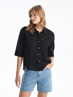 Kendinden Desenli Oversize Kad?n G?mlek
