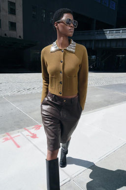 100% WOOL JACKET WITH JEWELLED LAPELS - Zara фото 5