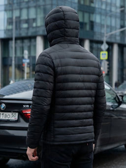 Куртка мужская гибридная стёганая с капюшоном с графеновой подкладкой черного цвета 9621_1Ch - Mtforce фото 20