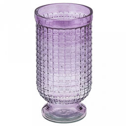 Ваза для цветов стеклянная "Маркуль-3" 1,25л, д11см, h21,5см, малая, текстурная, "Скандик", лиловый (Россия)