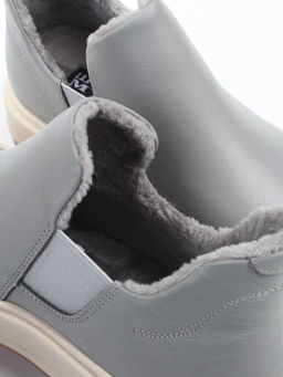 01-XKL24-069R GRAY/BLUE Ботинки демисезонные женские (натуральная кожа, байка)