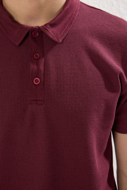 TRENDYOL MAN Siyah Slim/Dar Kesim Dokulu Dugmeli %100 Pamuklu Polo Yaka T-shirt TMNSS20PO0002 - Trendyolmilla фото 4