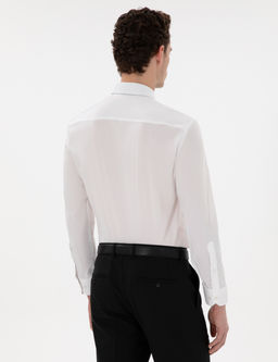 Beyaz Slim Fit Uzun Kollu Basic G_mlek