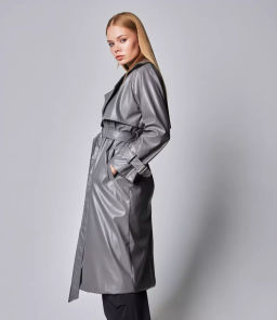 Тренч #КТ11061-1, серый
