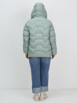 Куртка зимняя женская из овчина стильная и модная зеленого цвета 7309Z - Visdeer фото 15