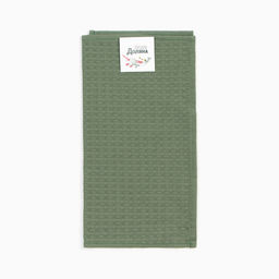 Цена за 2 шт. Полотенце Доляна цв. хаки 35х60 см, 100% хл., крупная вафля 220 г/м2 фото 5