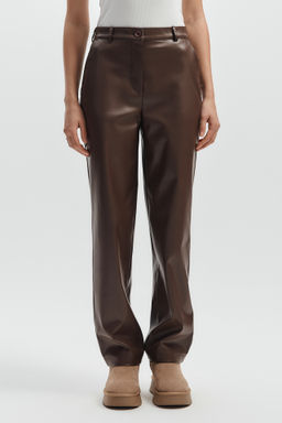 Брюки прямого силуэта из экокожи - Mollis фото 2