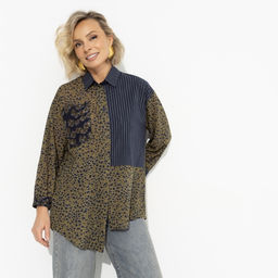 Рубашка асимметричного кроя Жемчужина образа (green) - Charutti фото 8